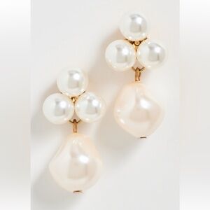 NEW Jennifer Behr Grand Perla White Pearl Cluster Earrings
